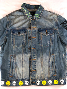 Horrific designs Custom Metallica jacket mens L denim