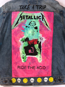 Horrific designs Custom Metallica jacket mens L denim