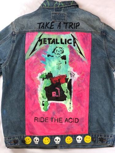 Horrific designs Custom Metallica jacket mens L denim