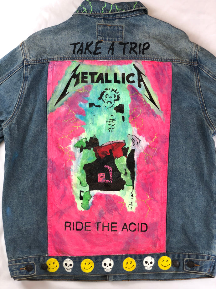 Horrific designs Custom Metallica jacket mens L denim