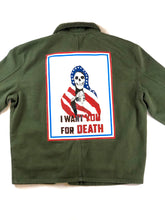 Load image into Gallery viewer, Horrific designs Custom denim jacket mens L grim reaper