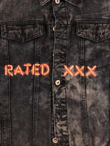 Horrific designs Custom neon jacket men L denim