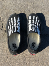 Load image into Gallery viewer, Vans slip ons black unisex skeleton feet