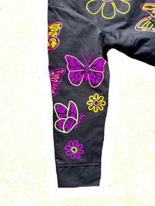 Neon butterfly unisex workers jacket