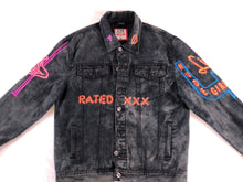 Load image into Gallery viewer, Horrific designs Custom neon jacket men L denim