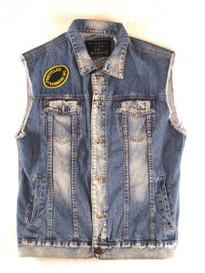 Horrific designs Biker vest mens XL denim